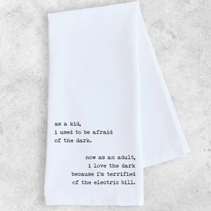 NWT SARCASTIC 100 Percent Cotton White Tea Towel